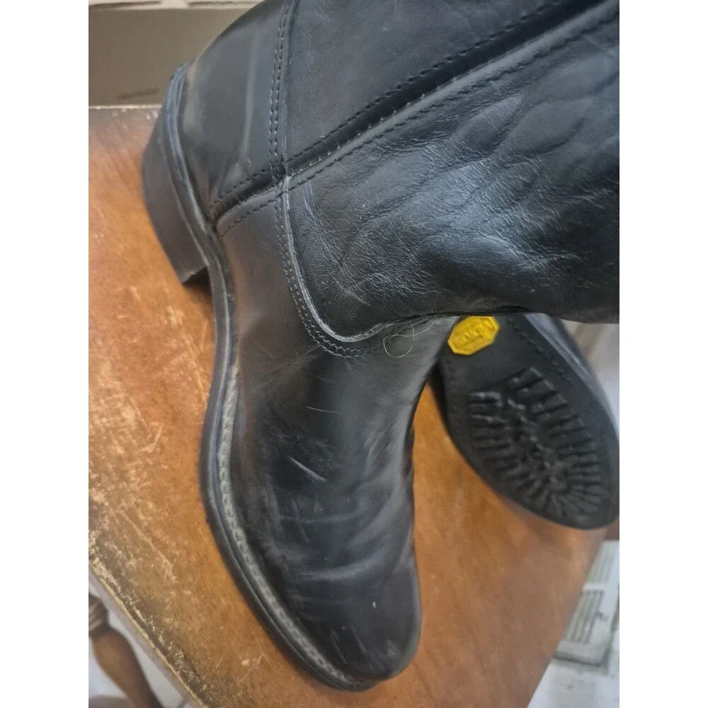 DOUBLE-H 4620 Men's Leather Work Western Cowboy Boot Black  Size 9.52E USA